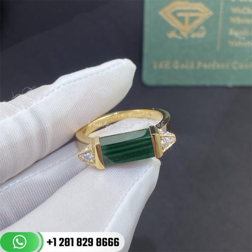 Les Berlingots De Cartier Ring, 18k Yellow Gold, Malachite - B4235500