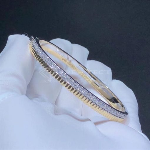 Boucheron Quatre Radiant Edition 18ct White and Yellow-gold Diamond Bangle Bracelet