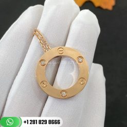 Cartier Love Necklace, 3 Diamonds Rose Gold - B7014700