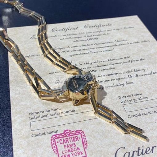 Cartier Panthère Yellow Gold Diamond Panther Pendant Necklace