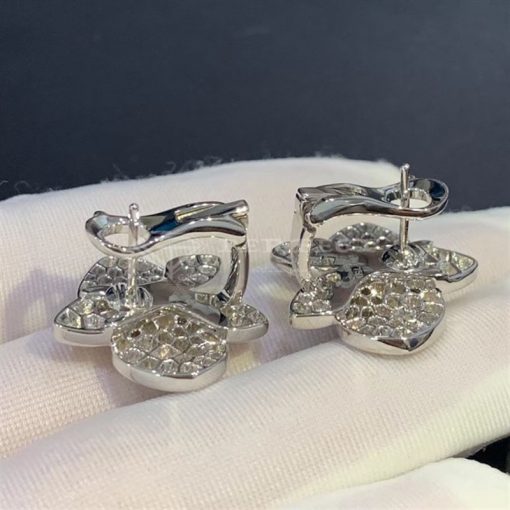 Cartier Caresse d' Orchidees White Gold and Diamond Earrings