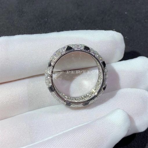 Cartier Pelage Diamond and Onyx Eternity Ring Set in 18k White Gold