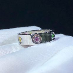 Cartier Love Colored Gemstones and White Gold Band RingCartier Love Colored Gemstones and White Gold Band Ring