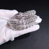 Bulgari Serpenti White Gold Full Diamond Pave Large Bangle Bracelet