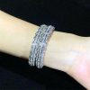 Bulgari Serpenti White Gold Full Diamond Pave Large Bangle Bracelet