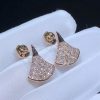 Bvlgari Divas' Dream Pave Diamonds 18k Rose Gold Stud Earrings