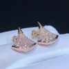 Bvlgari Divas' Dream Pave Diamonds 18k Rose Gold Stud Earrings