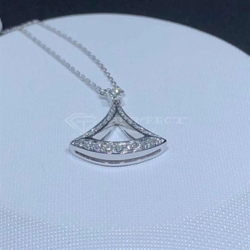 Bvlgari Divina 18K White Gold Diamond Pendant Necklace