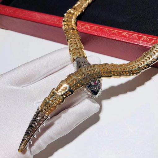 Bulgari Diamond Ruby Gold Serpenti Necklace