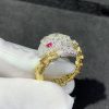 Bulgari Diamond Ruby Gold Serpenti Ring