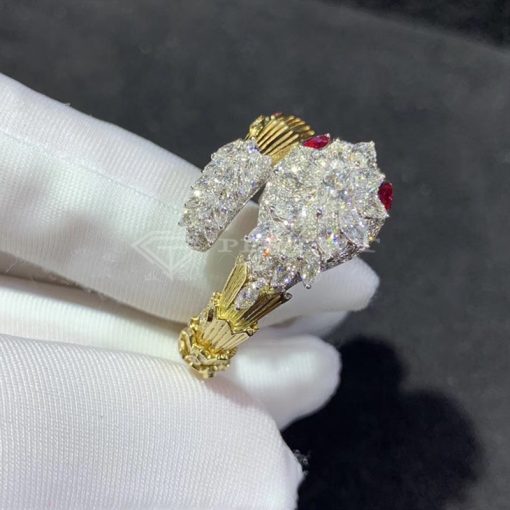 Bulgari Diamond Ruby Gold Serpenti Ring