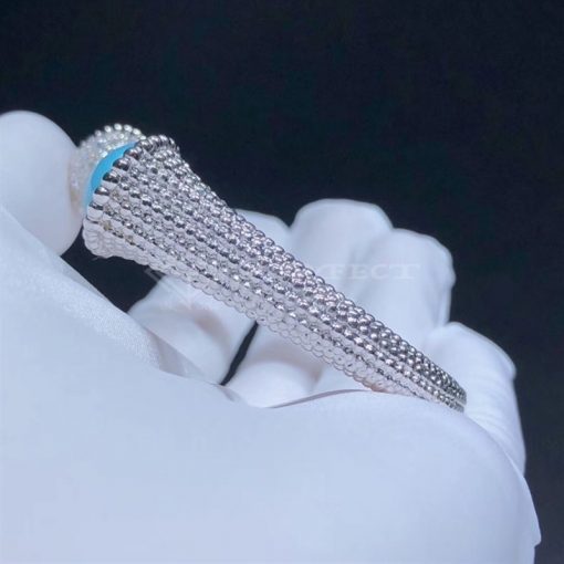 Van Cleef Arpels Perlee Couleurs Bracelet White Gold Diamond Turquoise Vcarp27700 (8)