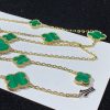 Van Cleef Arpels Magic Alhambra Long Necklace, 16 Motifs Yellow Gold Malachite VCARO2AF00