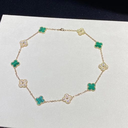 van-cleef-arpels-vintage-alhambra-necklace-10-four-leaf-lucky-motifs-malachite-vcaro9j400