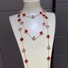 Van Cleef Arpels Vintage Alhambra Long Necklace, 20 Motifs Rose gold, Carnelian VCARP7RO00