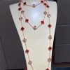 Van Cleef Arpels Vintage Alhambra Long Necklace, 20 Motifs Rose gold, Carnelian VCARP7RO00