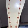 Van Cleef Arpels Vintage Alhambra Long Necklace, 20 Motifs Rose gold, Carnelian VCARP7RO00