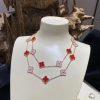 Van Cleef Arpels Vintage Alhambra Long Necklace 20 Motifs Carnelian Vcaro5l800 (1)