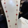 Van Cleef Arpels Vintage Alhambra Long Necklace, 20 Motifs Carnelian VCARO5L800