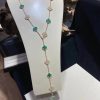 Van Cleef Arpels Vintage Alhambra Long Necklace, 20 Motifs Yellow gold, Diamond, Malachite VCARO7GP00