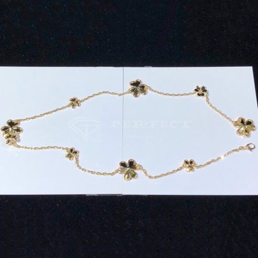 Van Cleef Arpels Frivole Necklace, 9 Flowers Yellow Gold, Diamond VCARD31500