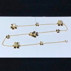 Van Cleef Arpels Frivole Necklace, 9 Flowers Yellow Gold, Diamond VCARD31500