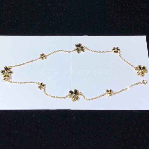 Van Cleef Arpels Frivole Necklace, 9 Flowers Yellow Gold, Diamond VCARD31500