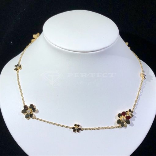 Van Cleef Arpels Frivole Necklace, 9 Flowers Yellow Gold, Diamond VCARD31500