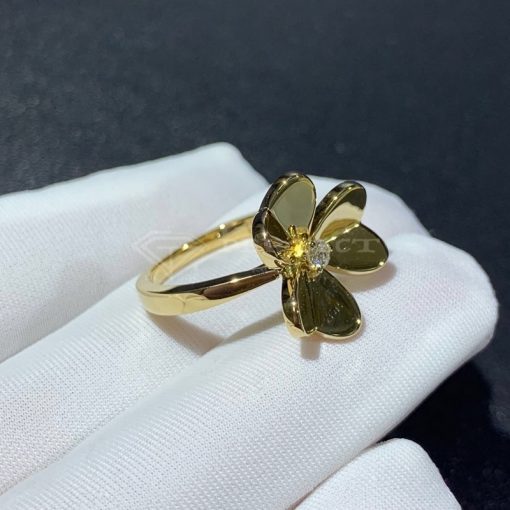 Van Cleef Arpels Frivole Ring, 1 Flower Small Model Yellow Gold VCARP2DS00