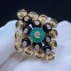 Van Cleef Arpels Bouton D'or Ring Yellow Gold, Chrysoprase, Diamond, Onyx VCARO9MW00