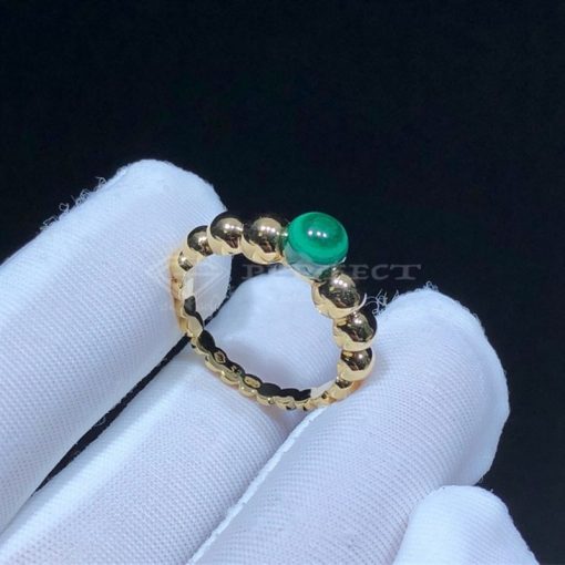 Van Cleef Arpels Perlée Couleurs Variation Ring Yellow Gold, Malachite VCARO5M200