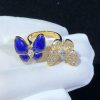 Van Cleef Arpels Two Butterfly Between the Finger Ring Yellow Gold, Diamond, Lapis Lazuli VCARP3DN00