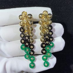 Van Cleef Arpels Bouton Dor Earrings Yellow Gold Chrysoprase Diamond Onyx Vcaro77200 (1)