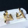 Van Cleef Arpels Frivole Earrings, 3 Flowers, Mini Model Yellow Gold, Diamond VCARP2DV00