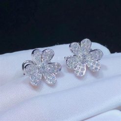 Van Cleef Arpels Frivole Earrings Mini Model White Gold Diamond Vcarp3w100 (1)