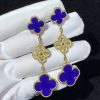 Van Cleef Arpels Magic Alhambra Earrings, 3 Motifs Lapis Lazuli