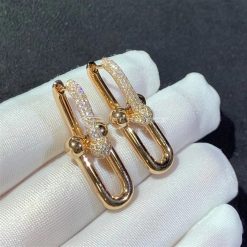 Tiffany HardWear Link Earrings in 18k Rose Gold with Pavé Diamonds