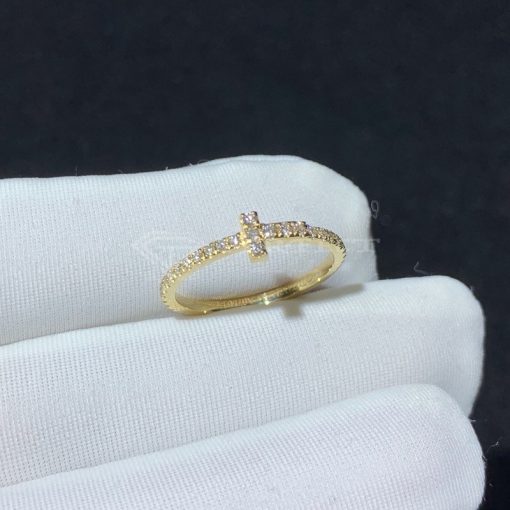 Tiffany T Diamond Wire Band Ring in 18k Gold