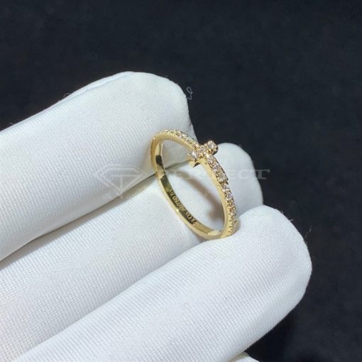 Tiffany T Diamond Wire Band Ring in 18k Gold