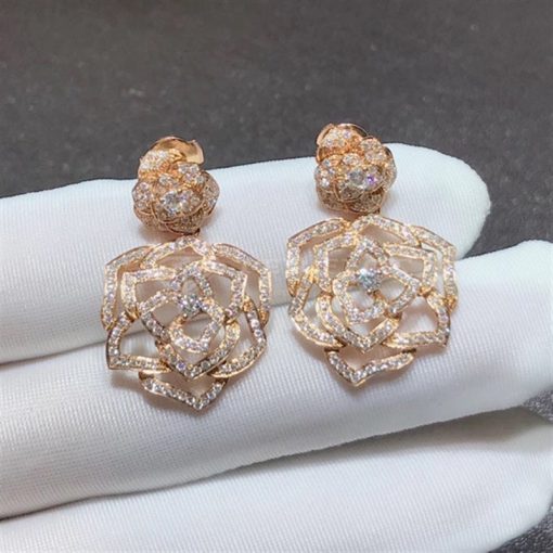 Piaget Rose Earrings in 18K Rose Gold G38U0066