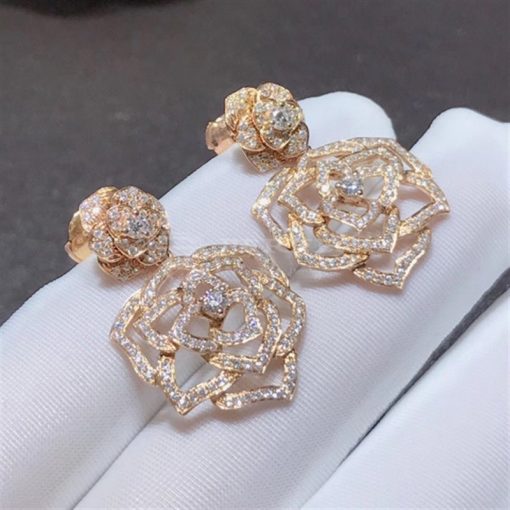 Piaget Rose Earrings in 18K Rose Gold G38U0066