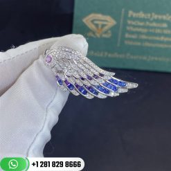 Garrard Wings Embrace Bird of Paradise Ring In 18ct White Gold with Diamonds and Sapphires