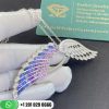 Garrard Wings Embrace Bird of Paradise Slider Pendant In 18ct White Gold with Diamonds and Sapphires