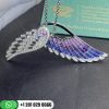 Garrard Wings Embrace Bird of Paradise Slider Pendant In 18ct White Gold with Diamonds and Sapphires