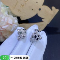 Cartier panthere de cartier stud earrings white gold n8515269 coral (2)