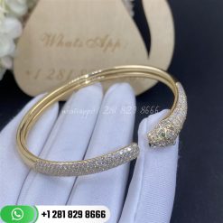 Cartier panthere de cartier bracelet yellow gold onyx emeralds diamonds n6718117 custom jewelry (2)