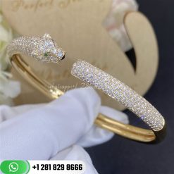 Cartier panthere de cartier bracelet yellow gold onyx emeralds diamonds n6718117 custom jewelry (8)